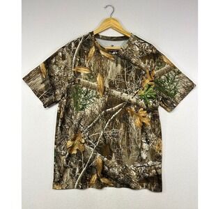 Gorpcore Mossy Oak Mens XXL Brown Realtree Edge Camo Performance T-Shirt